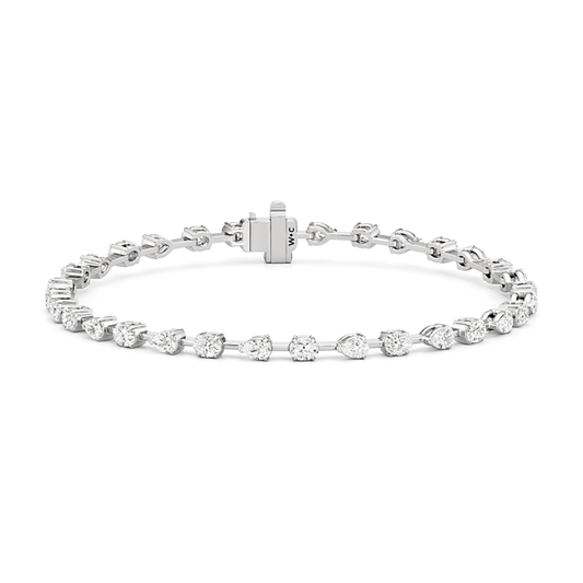 Pear and Oval Tennis Bracelet - Lotus Diamond