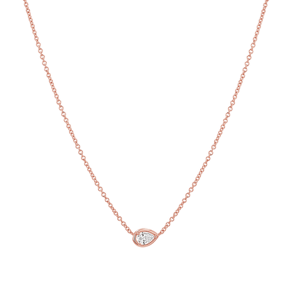Pear Diamond Solitaire Necklace - Lotus Diamond