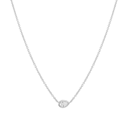 Pear Diamond Solitaire Necklace - Lotus Diamond