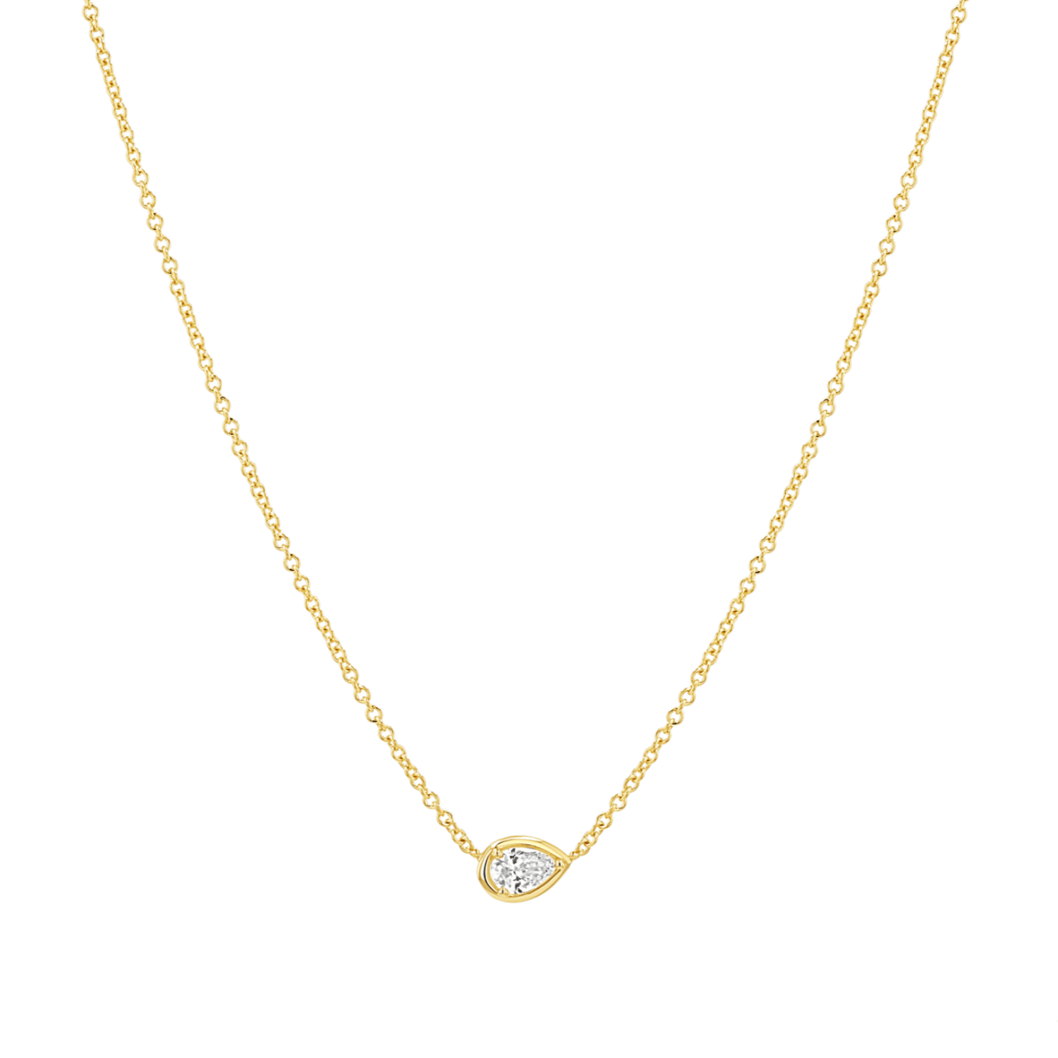 Pear Diamond Solitaire Necklace - Lotus Diamond