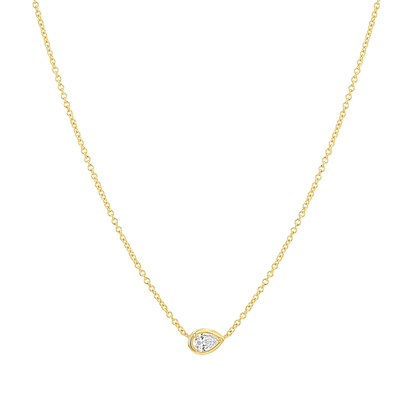 Pear Diamond Solitaire Necklace - Lotus Diamond