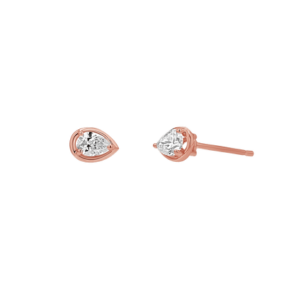 Pear Diamond Stud Earrings - Lotus Diamond