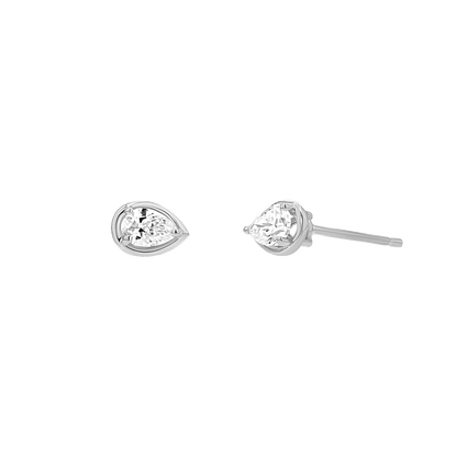 Pear Diamond Stud Earrings - Lotus Diamond