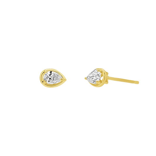 Pear Diamond Stud Earrings - Lotus Diamond