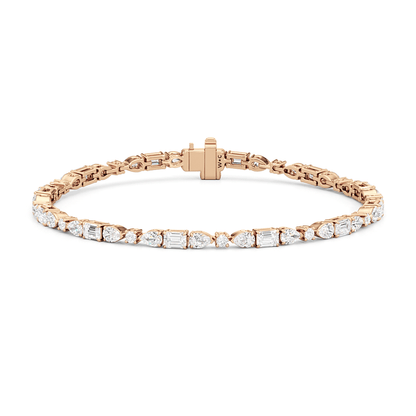 Pear, Emerald and Oval Linear Tennis Bracelet - Lotus Diamond