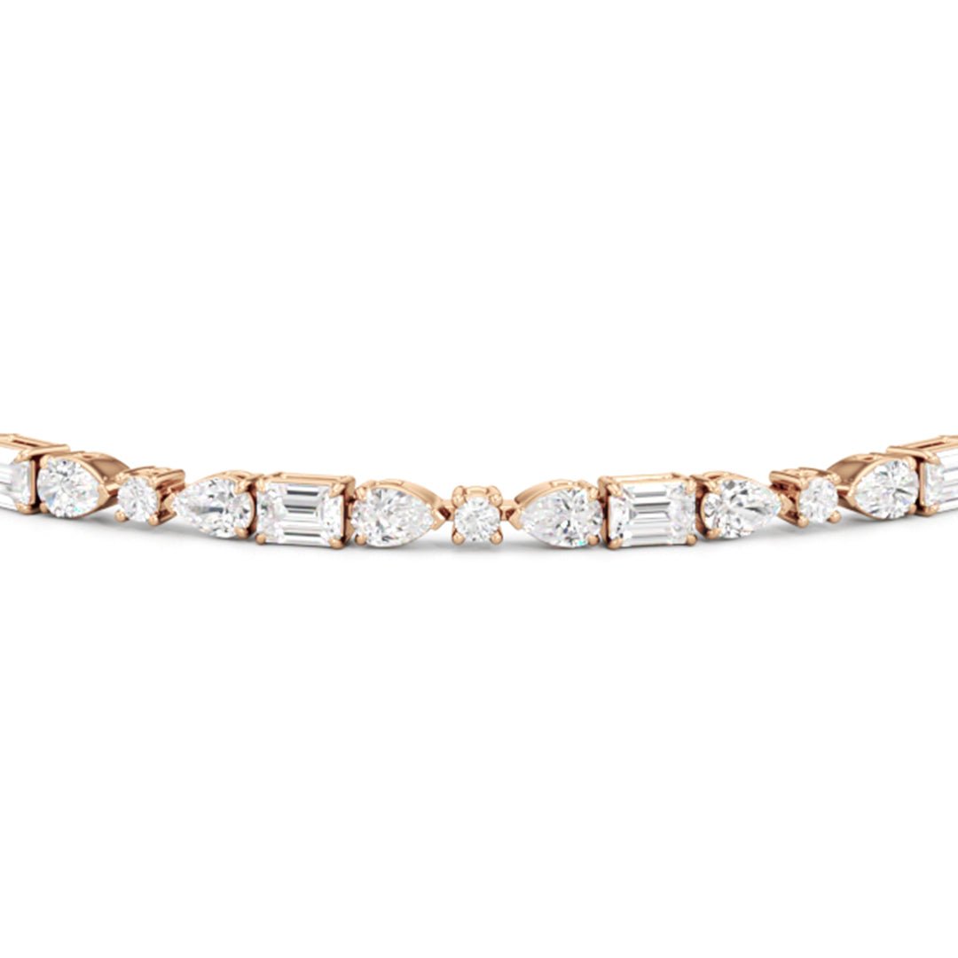 Pear, Emerald and Oval Linear Tennis Bracelet - Lotus Diamond