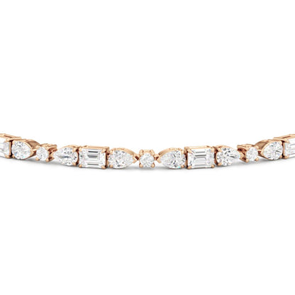 Pear, Emerald and Oval Linear Tennis Bracelet - Lotus Diamond