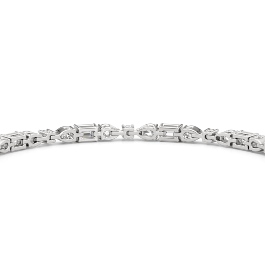 Pear, Emerald and Oval Linear Tennis Bracelet - Lotus Diamond