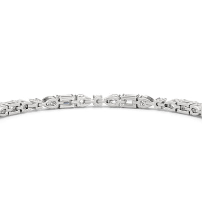Pear, Emerald and Oval Linear Tennis Bracelet - Lotus Diamond