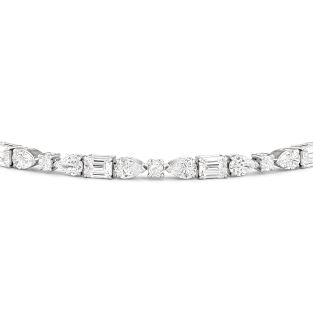 Pear, Emerald and Oval Linear Tennis Bracelet - Lotus Diamond