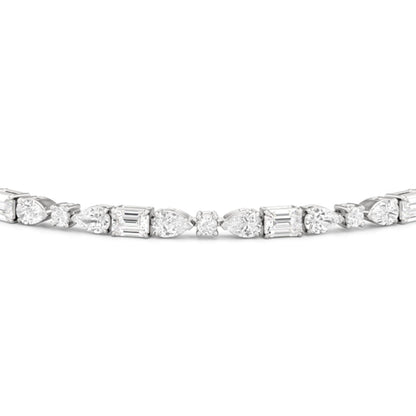 Pear, Emerald and Oval Linear Tennis Bracelet - Lotus Diamond