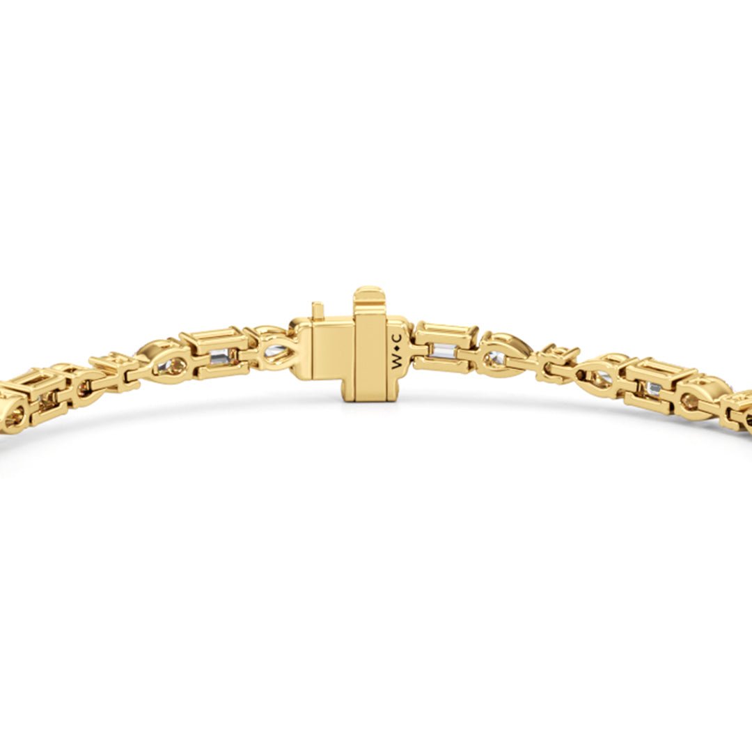 Pear, Emerald and Oval Linear Tennis Bracelet - Lotus Diamond