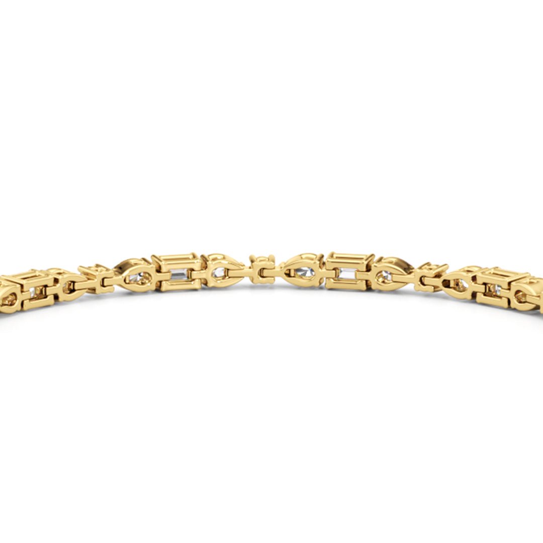 Pear, Emerald and Oval Linear Tennis Bracelet - Lotus Diamond