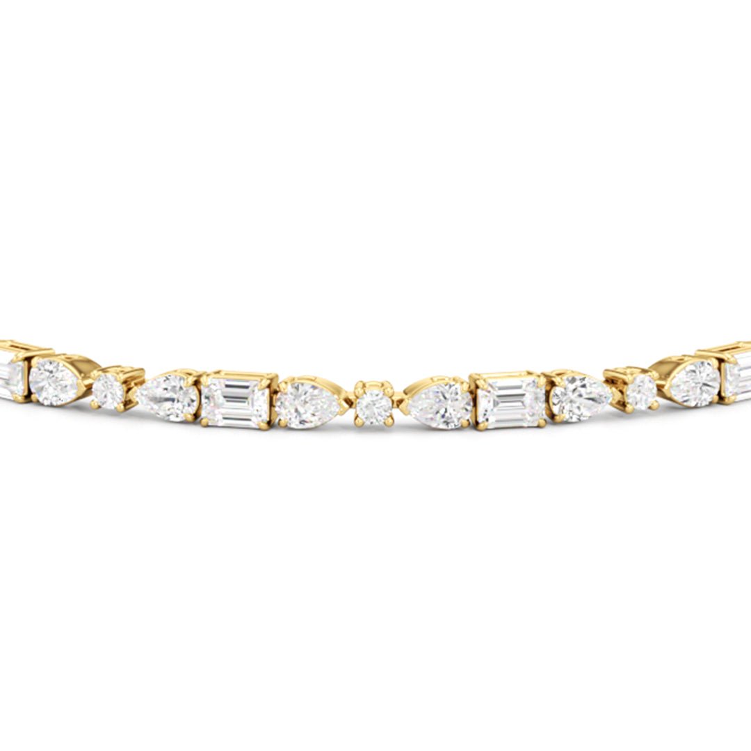 Pear, Emerald and Oval Linear Tennis Bracelet - Lotus Diamond
