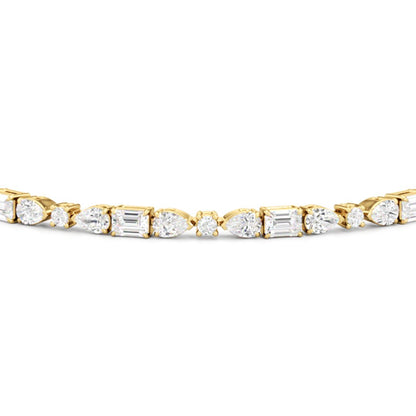 Pear, Emerald and Oval Linear Tennis Bracelet - Lotus Diamond
