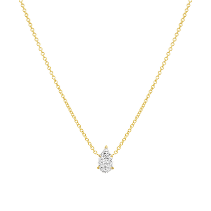 Pear Shape Illusion Set Diamond Necklace - Lotus Diamond
