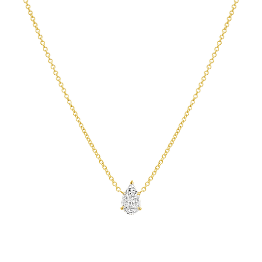 Pear Shape Illusion Set Diamond Necklace - Lotus Diamond