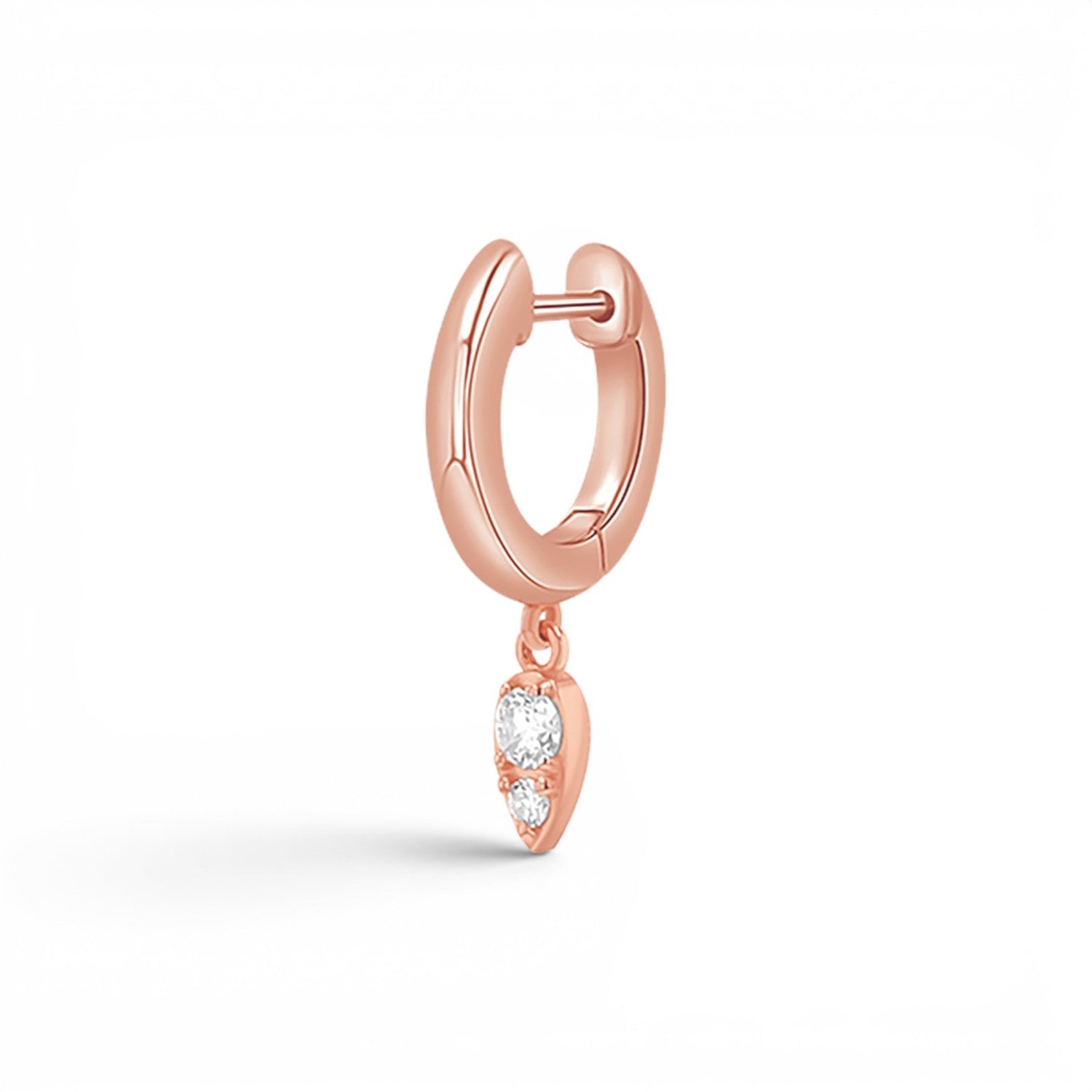 Pear Shaped Diamond Charm Drop Huggies - Lotus Diamond