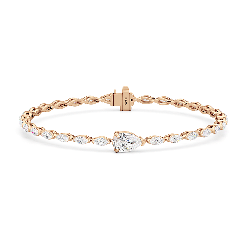 Pear with Trailing Marquise Tennis Bracelet - Lotus Diamond