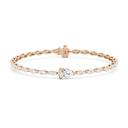 Pear with Trailing Marquise Tennis Bracelet - Lotus Diamond