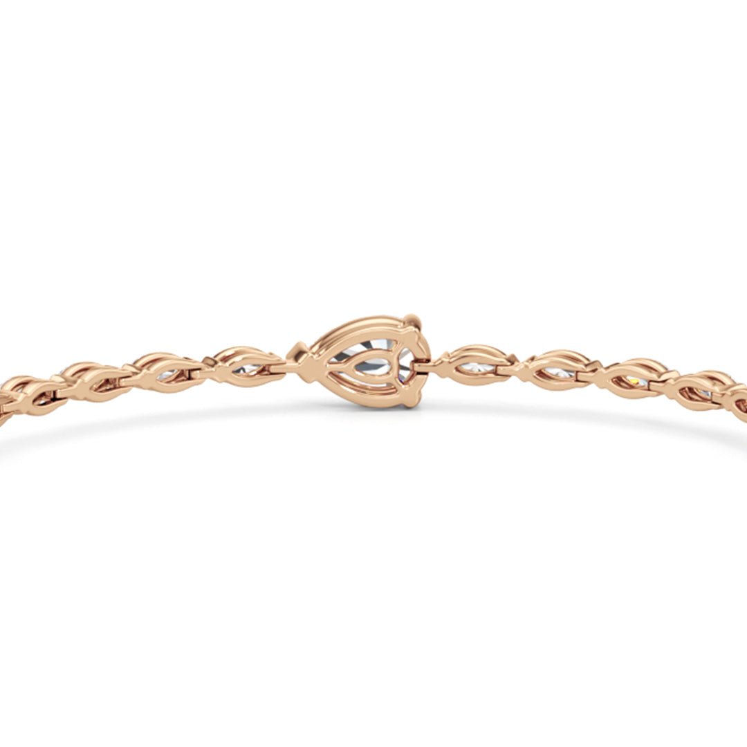 Pear with Trailing Marquise Tennis Bracelet - Lotus Diamond