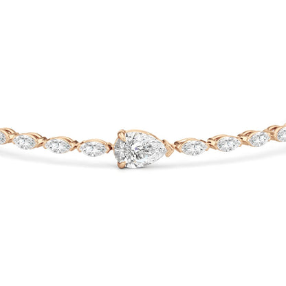 Pear with Trailing Marquise Tennis Bracelet - Lotus Diamond