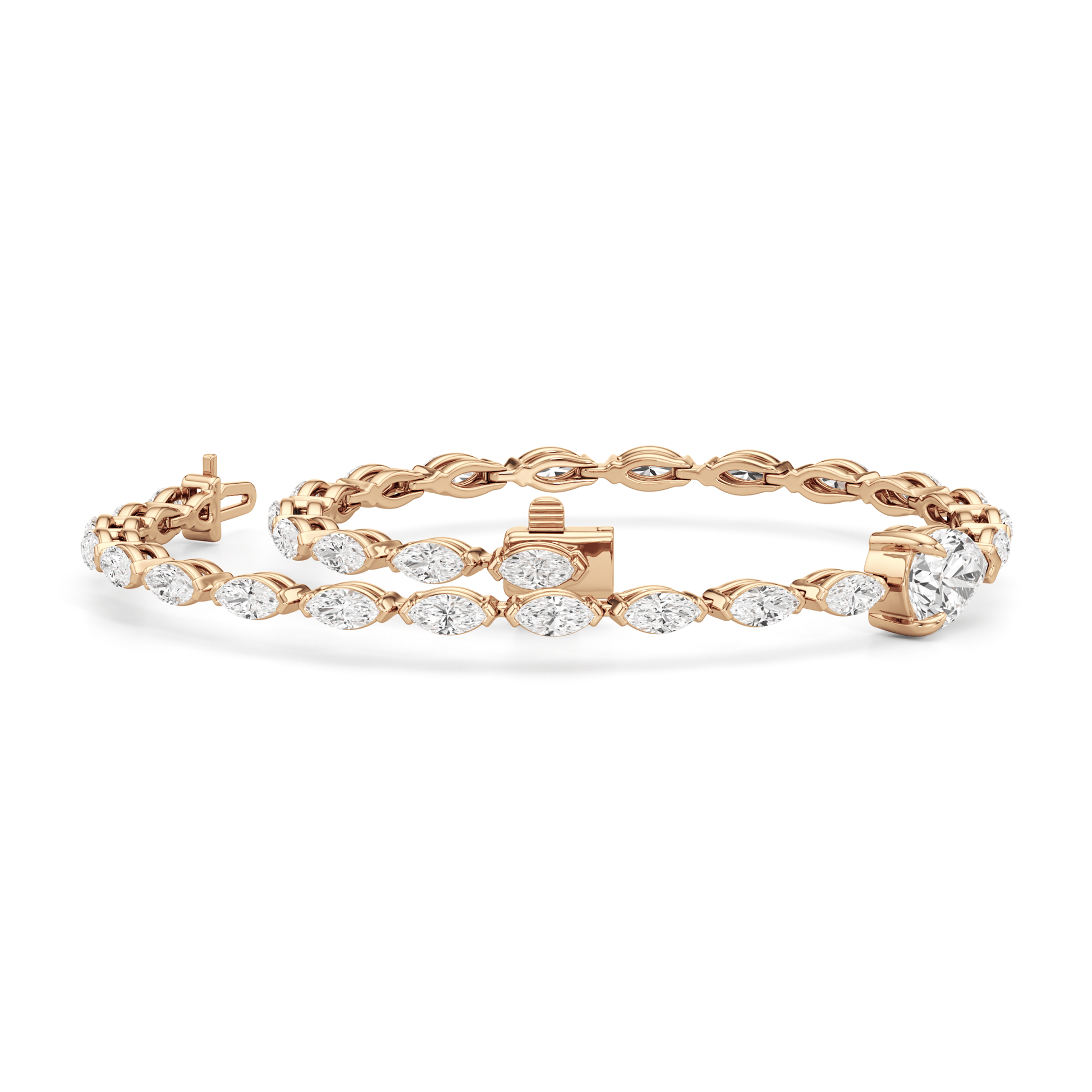 Pear with Trailing Marquise Tennis Bracelet - Lotus Diamond