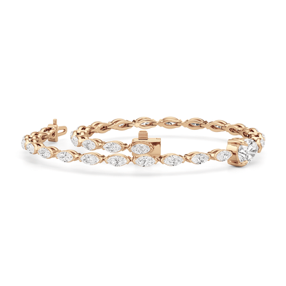 Pear with Trailing Marquise Tennis Bracelet - Lotus Diamond