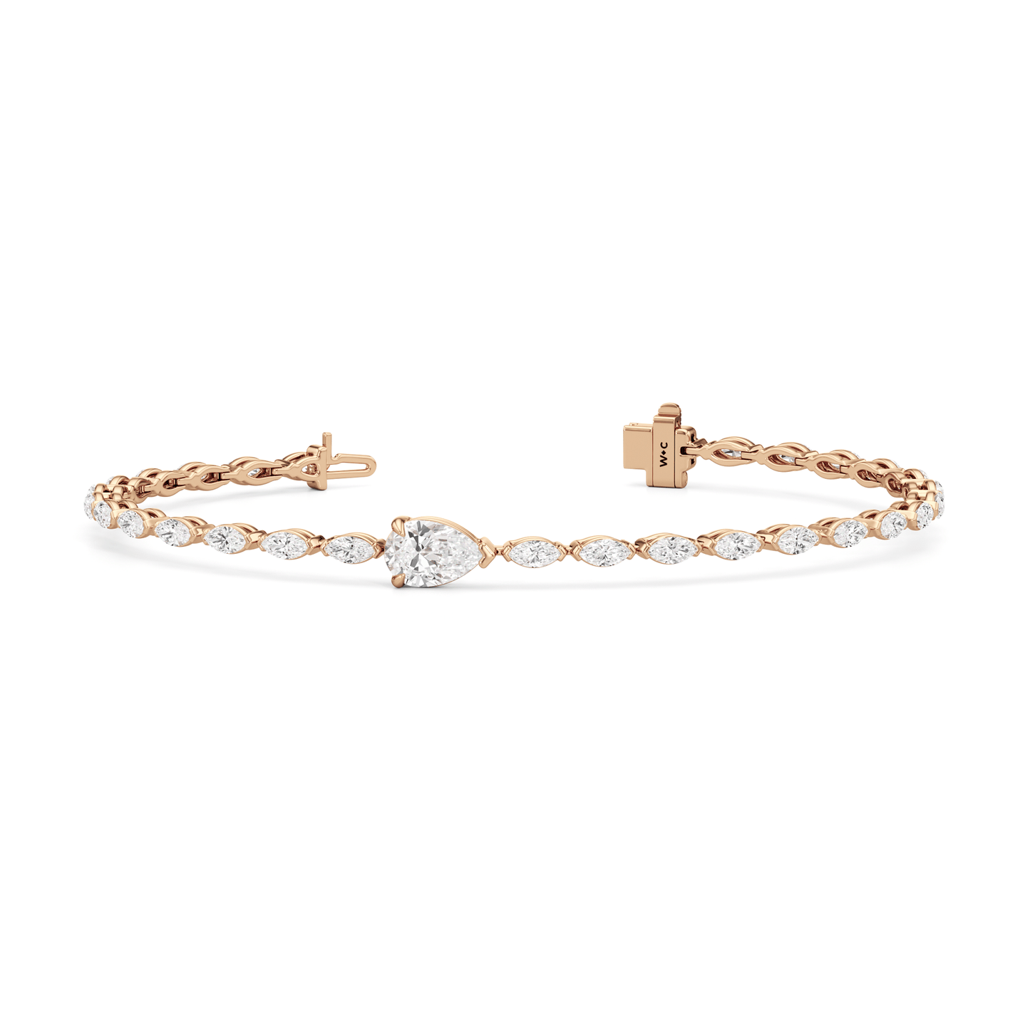 Pear with Trailing Marquise Tennis Bracelet - Lotus Diamond