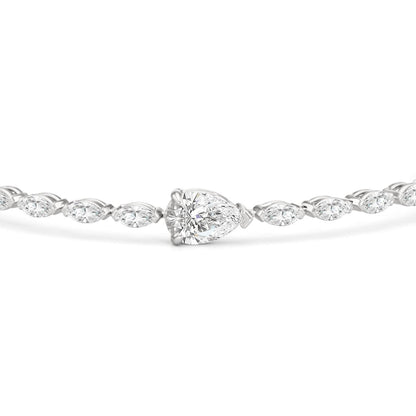 Pear with Trailing Marquise Tennis Bracelet - Lotus Diamond