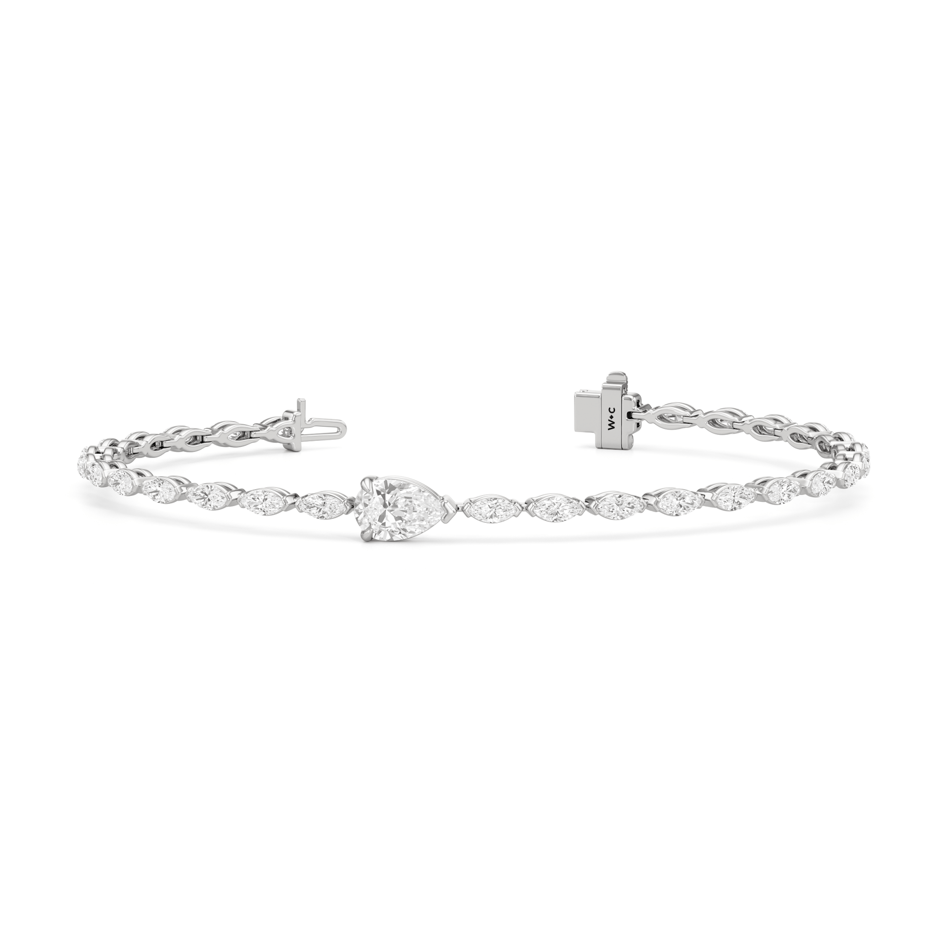 Pear with Trailing Marquise Tennis Bracelet - Lotus Diamond