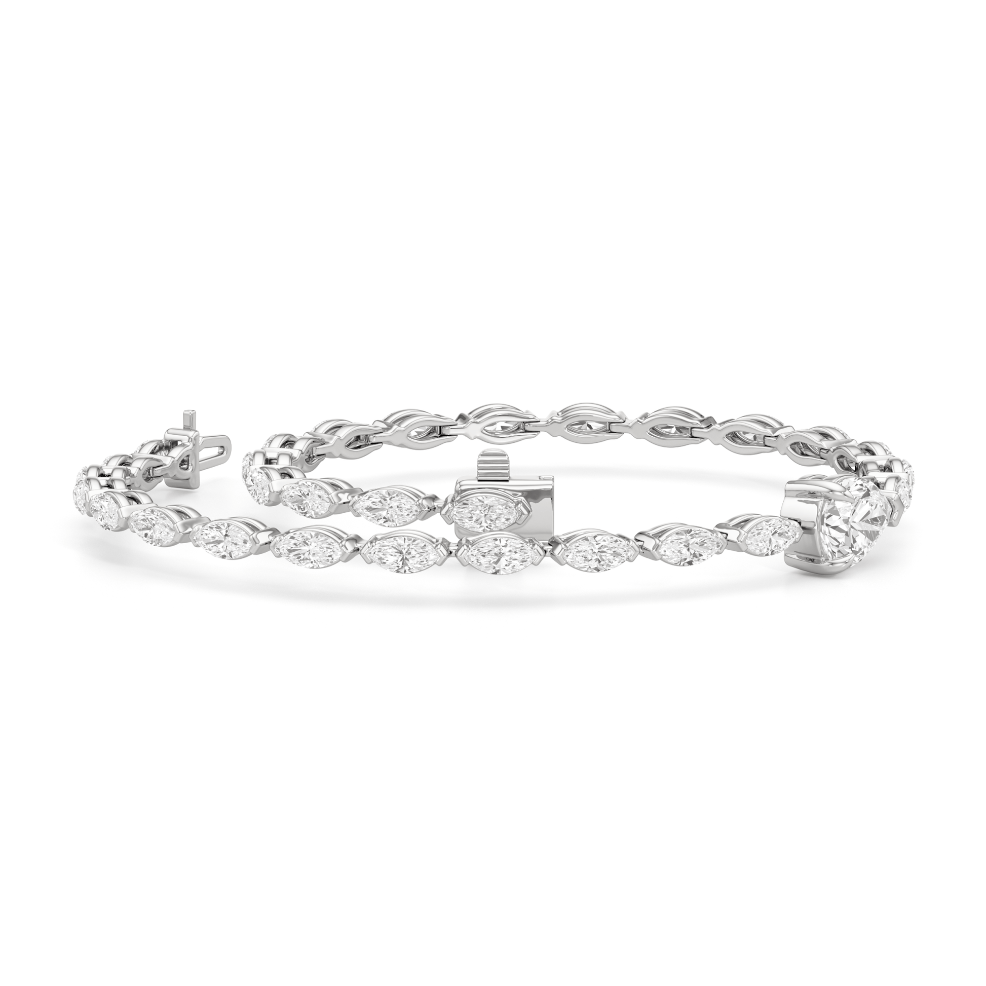 Pear with Trailing Marquise Tennis Bracelet - Lotus Diamond