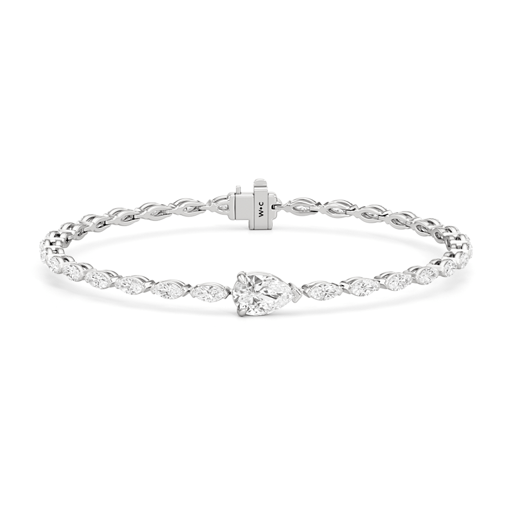 Pear with Trailing Marquise Tennis Bracelet - Lotus Diamond