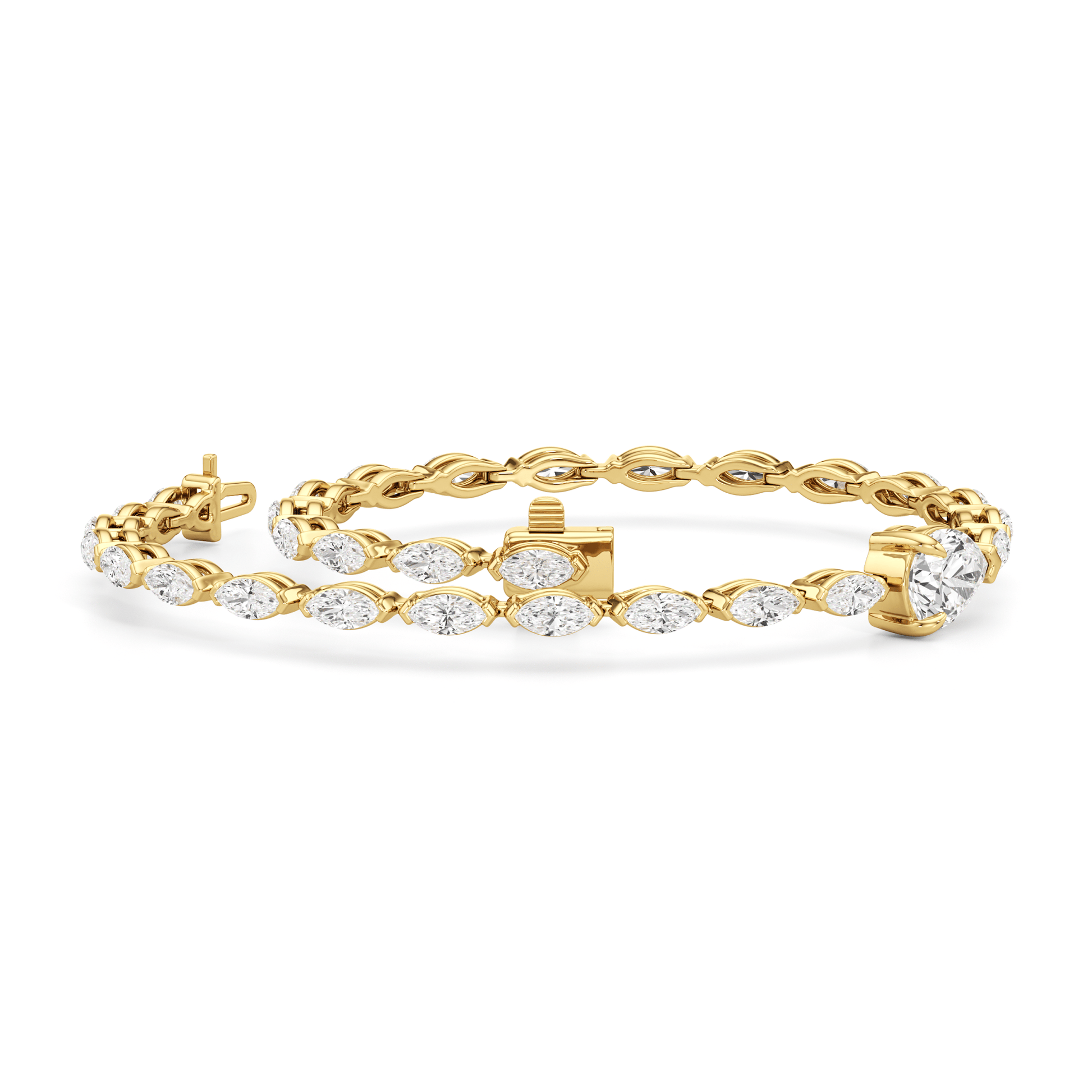 Pear with Trailing Marquise Tennis Bracelet - Lotus Diamond