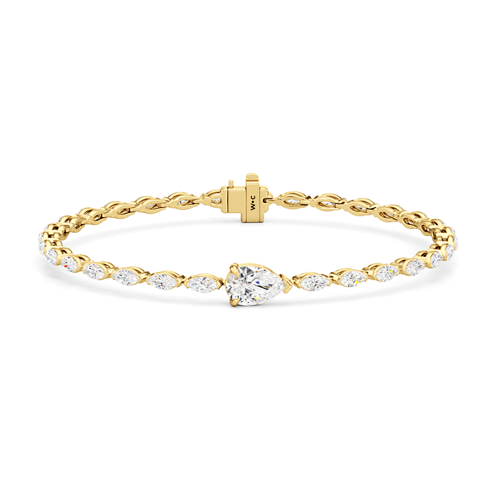 Pear with Trailing Marquise Tennis Bracelet - Lotus Diamond