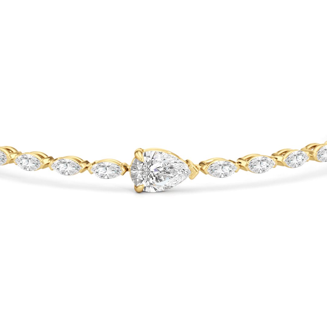 Pear with Trailing Marquise Tennis Bracelet - Lotus Diamond