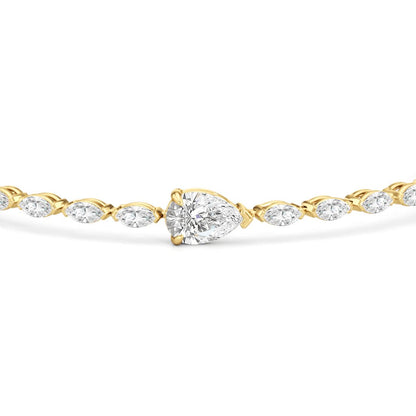 Pear with Trailing Marquise Tennis Bracelet - Lotus Diamond