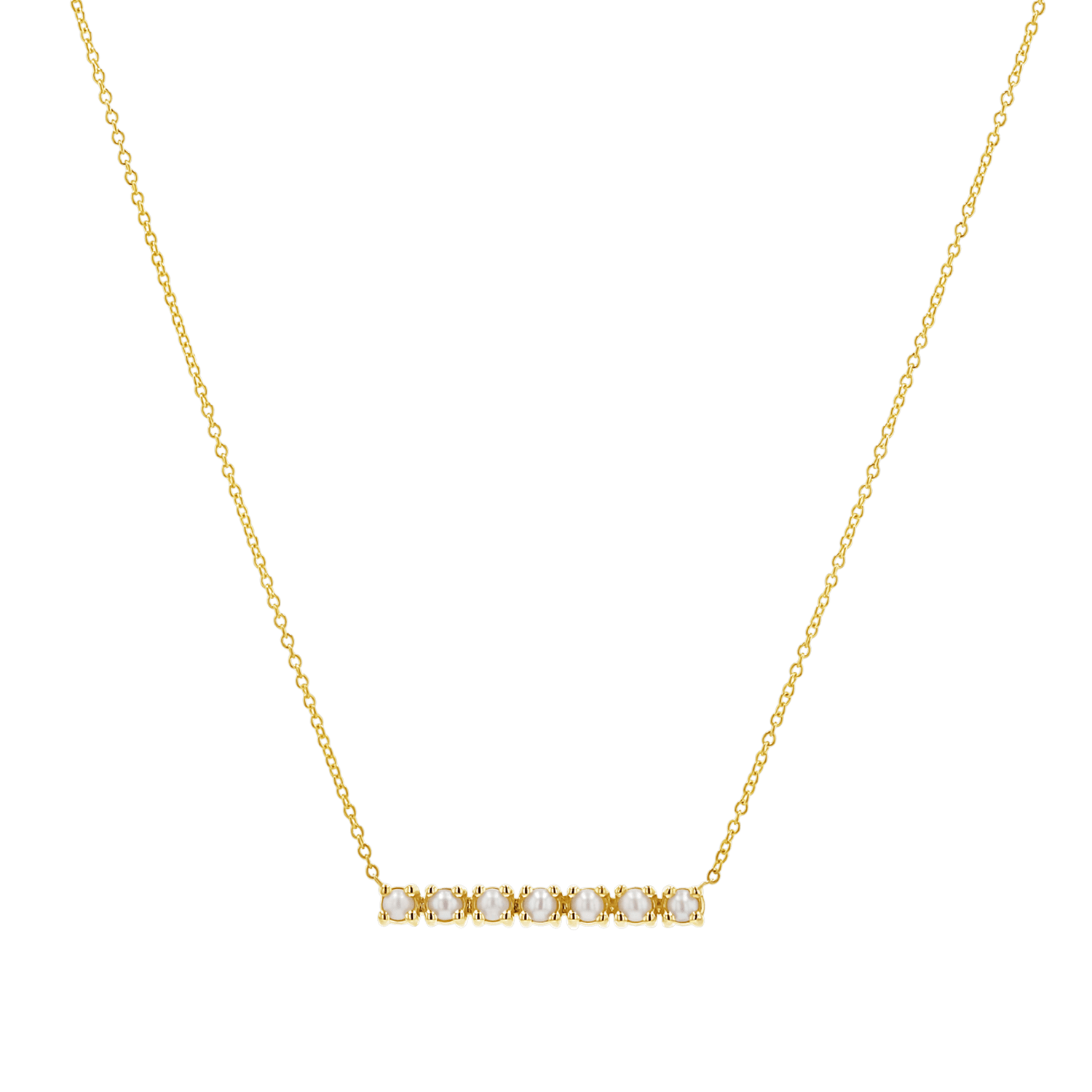Pearl Bar Necklace - Lotus Diamond