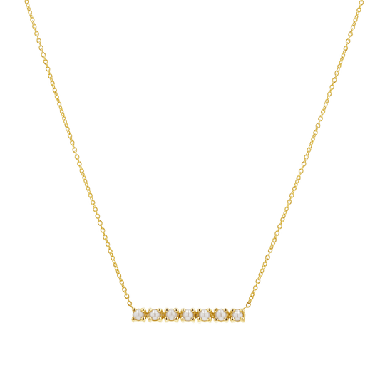 Pearl Bar Necklace - Lotus Diamond