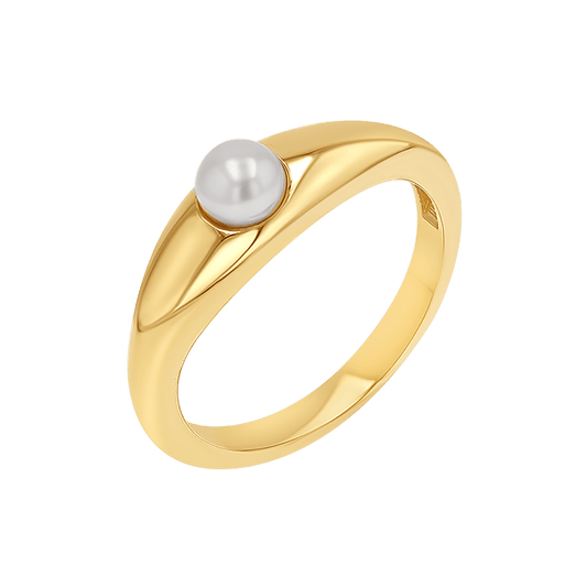 Pearl Dome Ring - Lotus Diamond