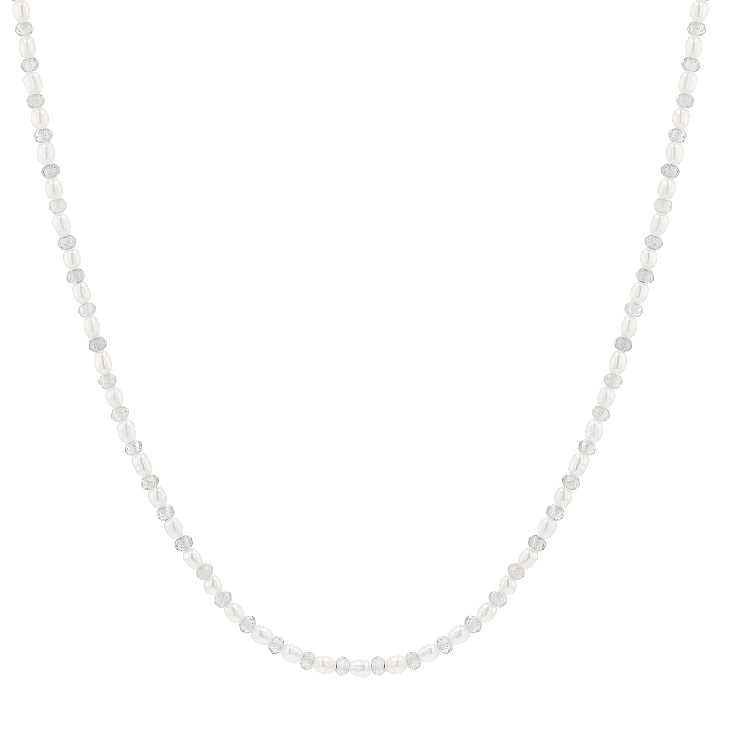Pearl & Labradorite Strand Necklace - Lotus Diamond