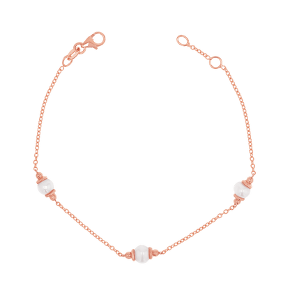 Pearl Station Bracelet - Lotus Diamond