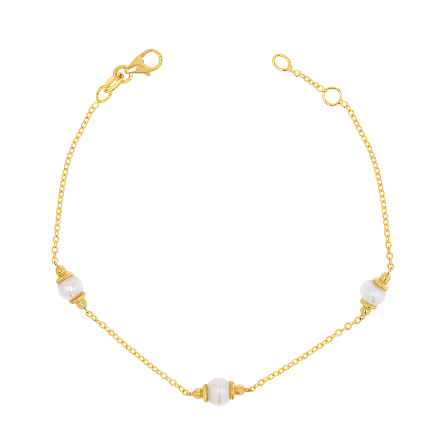 Pearl Station Bracelet - Lotus Diamond