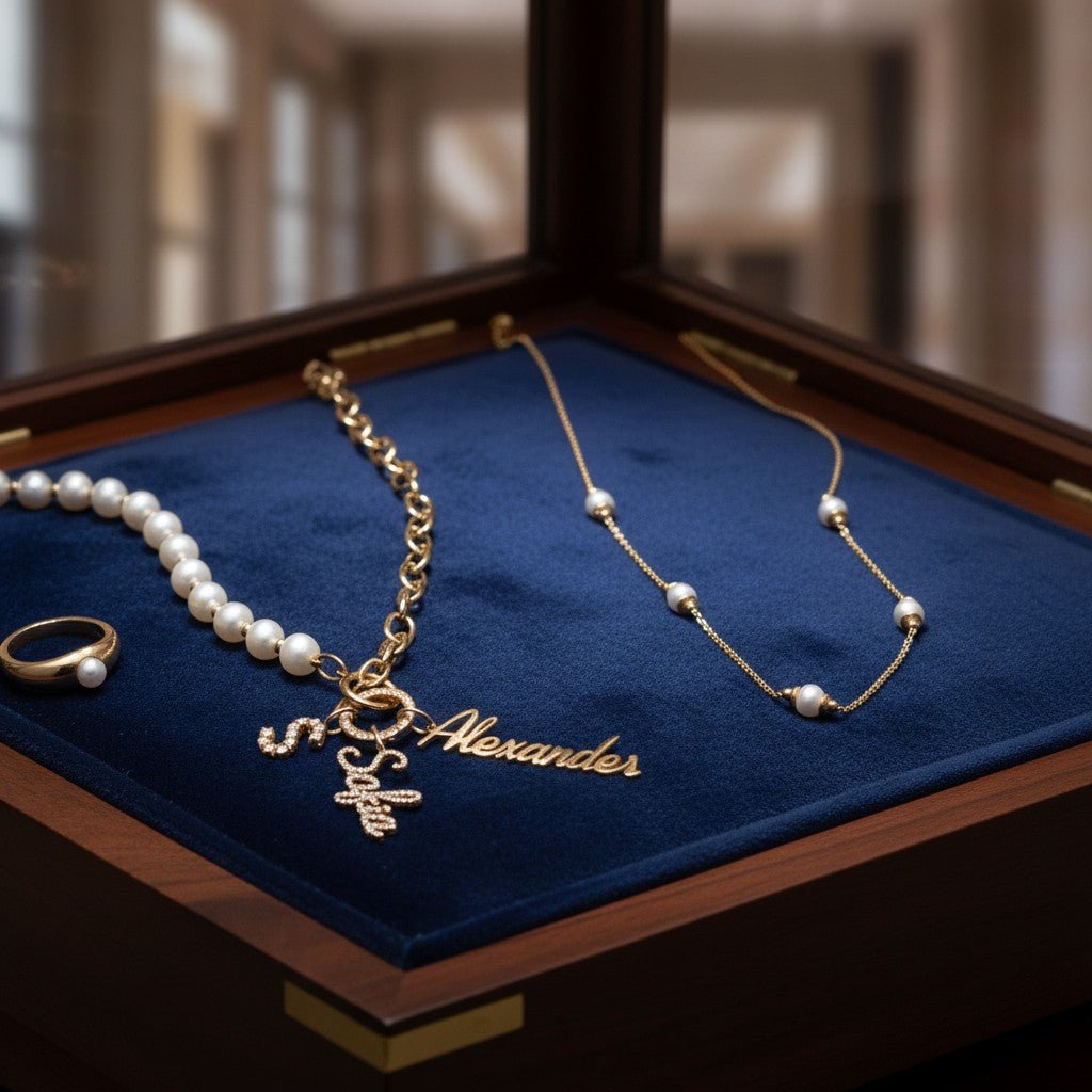 Pearl Station Necklace - Lotus Diamond