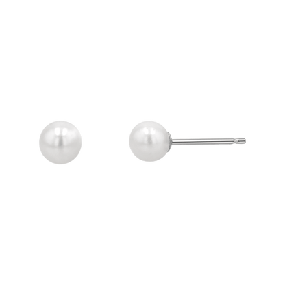 Pearl Stud Earrings - Lotus Diamond