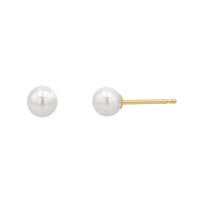 Pearl Stud Earrings - Lotus Diamond