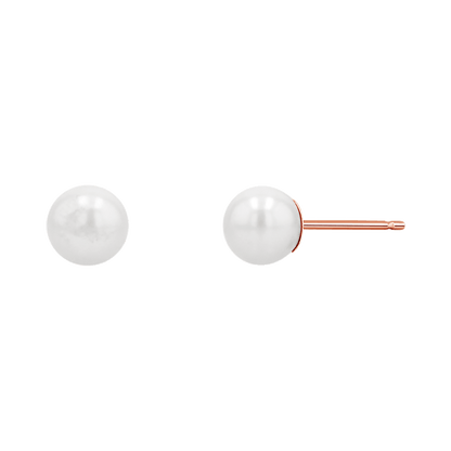Pearl Stud Earrings - Lotus Diamond