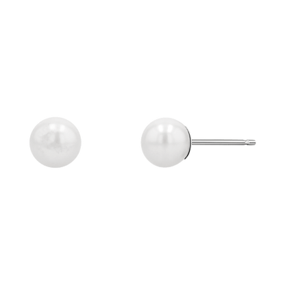 Pearl Stud Earrings - Lotus Diamond