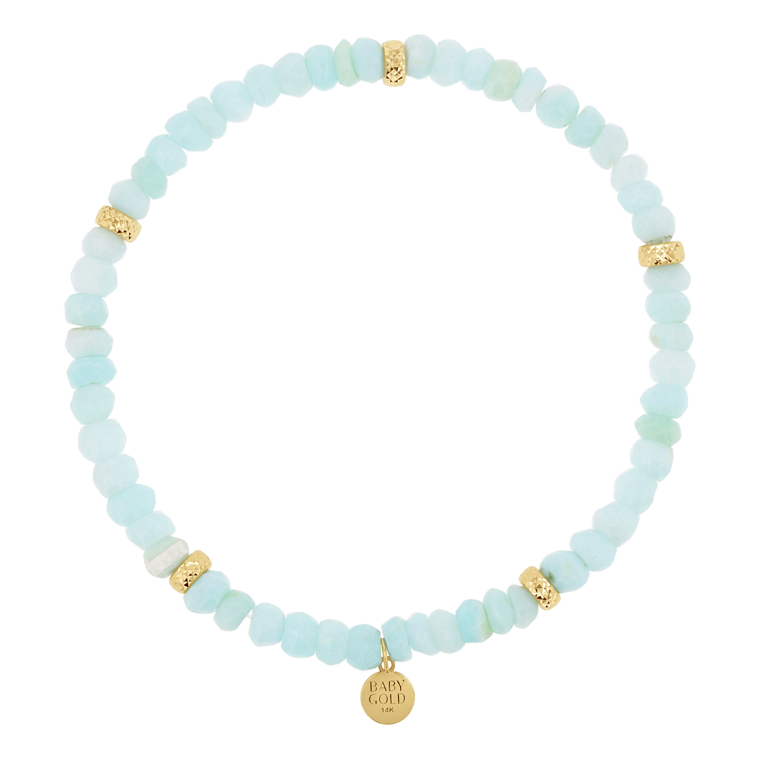 Peruvian Blue Opal Beaded Bracelet - Lotus Diamond