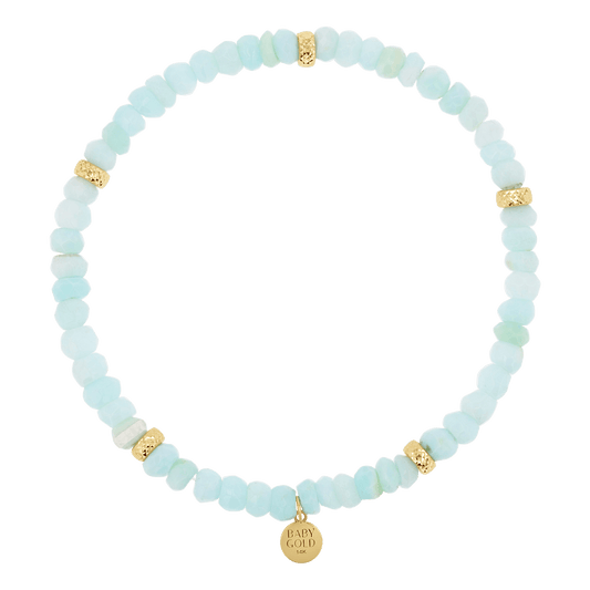 Peruvian Blue Opal Beaded Bracelet - Lotus Diamond